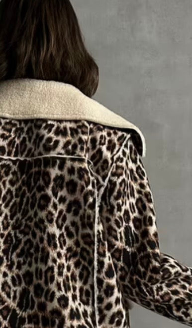 Leopard Print Detail Jacket