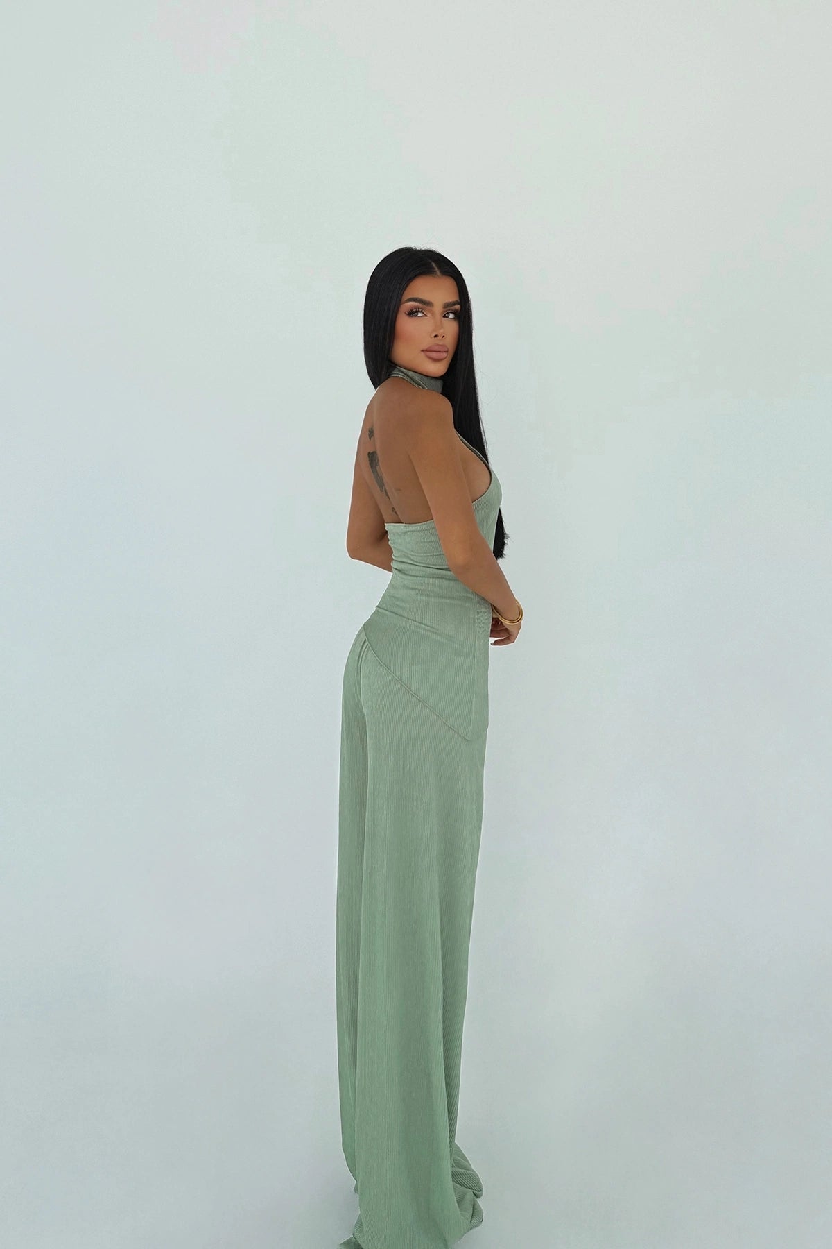 Sage Green Halter Neck Co-Ord