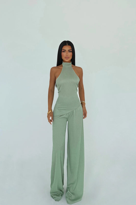 Sage Green Halter Neck Co-Ord